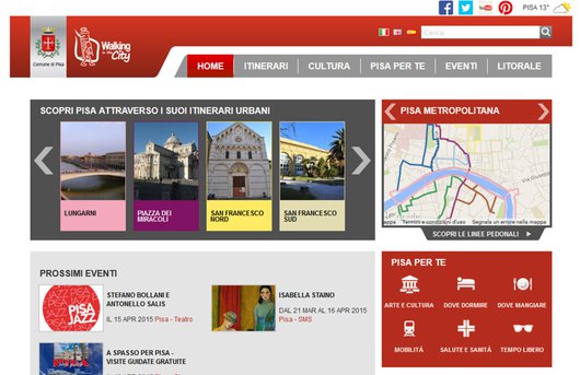 Homepage del sito turistico ufficiale del Comune di Pisa