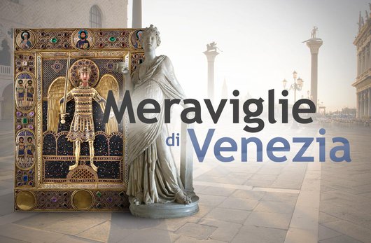 Composizione con logo progetto e Piazza San Marco