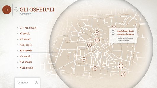 La mappa degli ospedali pistoiesi