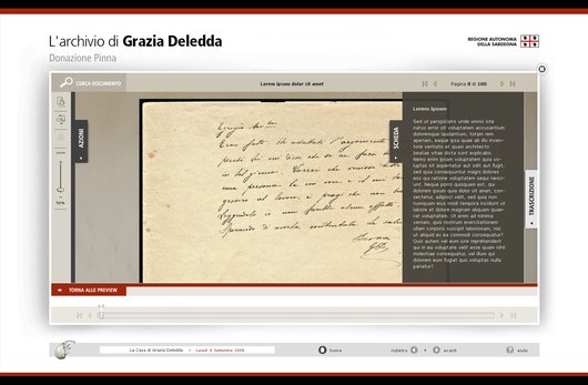 Postazione Multimediale - L'archivio di Grazia Deledda