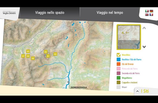 Postazione di benvenuto, mappa dei siti archeologici