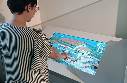 persona che usa un multimediale touch
