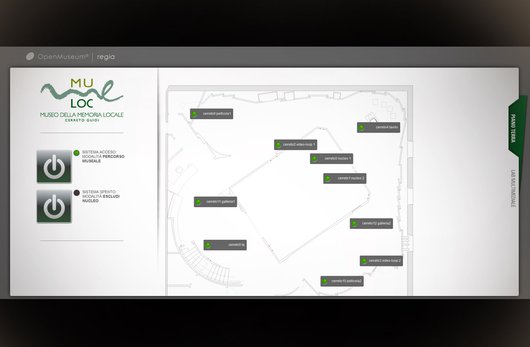 Schermata del software di regia museale