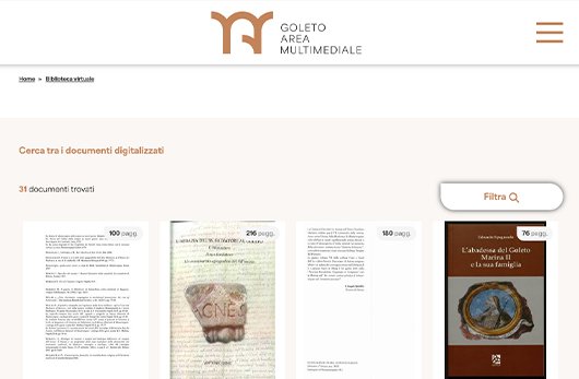schermata del sito web