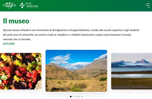 home page del sito web