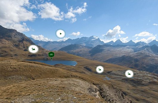 virtual tour 360 di un ambiente montano
