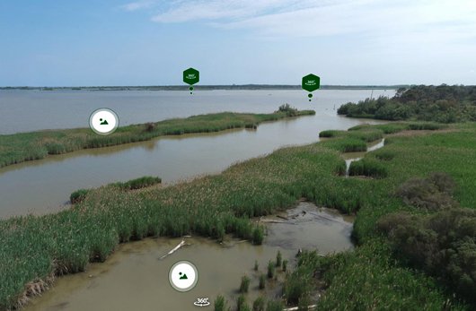 virtual tour 360 di un ambiente costiero